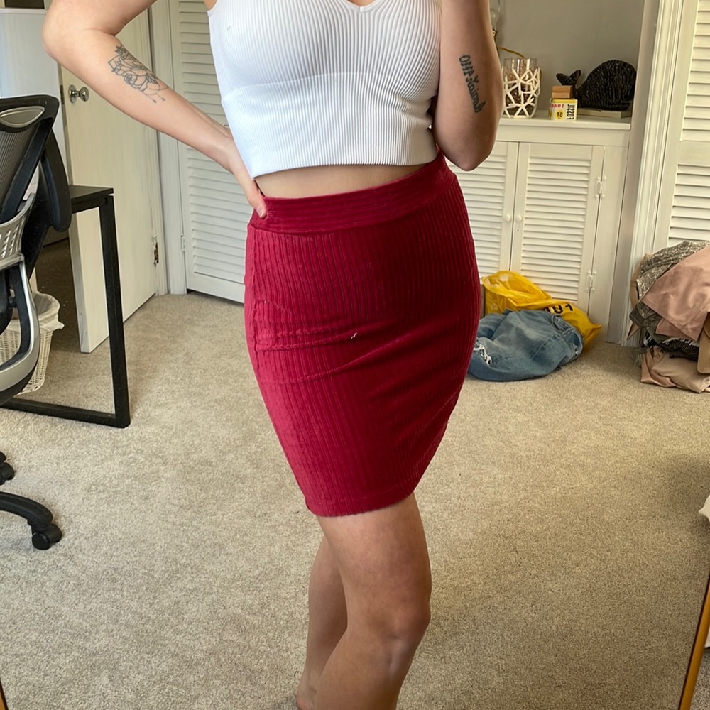 Velvet Mini Skirt